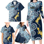 Gold Coast Titans NAIDOC Week 2026 Family Matching Long Sleeve Bodycon Dress and Hawaiian Shirt Aboriginal Lizard Dot Painting - 50 Years of Deadly