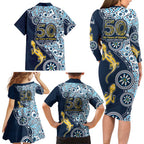 Gold Coast Titans NAIDOC Week 2026 Family Matching Long Sleeve Bodycon Dress and Hawaiian Shirt Aboriginal Lizard Dot Painting - 50 Years of Deadly