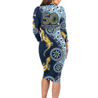 Gold Coast Titans NAIDOC Week 2026 Family Matching Long Sleeve Bodycon Dress and Hawaiian Shirt Aboriginal Lizard Dot Painting - 50 Years of Deadly