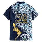 Gold Coast Titans NAIDOC Week 2026 Family Matching Mermaid Dress and Hawaiian Shirt Aboriginal Lizard Dot Painting - 50 Years of Deadly