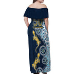 Gold Coast Titans NAIDOC Week 2026 Family Matching Off Shoulder Maxi Dress and Hawaiian Shirt Aboriginal Lizard Dot Painting - 50 Years of Deadly