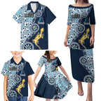 Gold Coast Titans NAIDOC Week 2026 Family Matching Puletasi and Hawaiian Shirt Aboriginal Lizard Dot Painting - 50 Years of Deadly