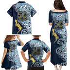 Gold Coast Titans NAIDOC Week 2026 Family Matching Puletasi and Hawaiian Shirt Aboriginal Lizard Dot Painting - 50 Years of Deadly