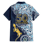 Gold Coast Titans NAIDOC Week 2026 Family Matching Short Sleeve Bodycon Dress and Hawaiian Shirt Aboriginal Lizard Dot Painting - 50 Years of Deadly