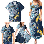 Gold Coast Titans NAIDOC Week 2026 Family Matching Summer Maxi Dress and Hawaiian Shirt Aboriginal Lizard Dot Painting - 50 Years of Deadly