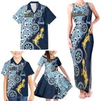 Gold Coast Titans NAIDOC Week 2026 Family Matching Tank Maxi Dress and Hawaiian Shirt Aboriginal Lizard Dot Painting - 50 Years of Deadly