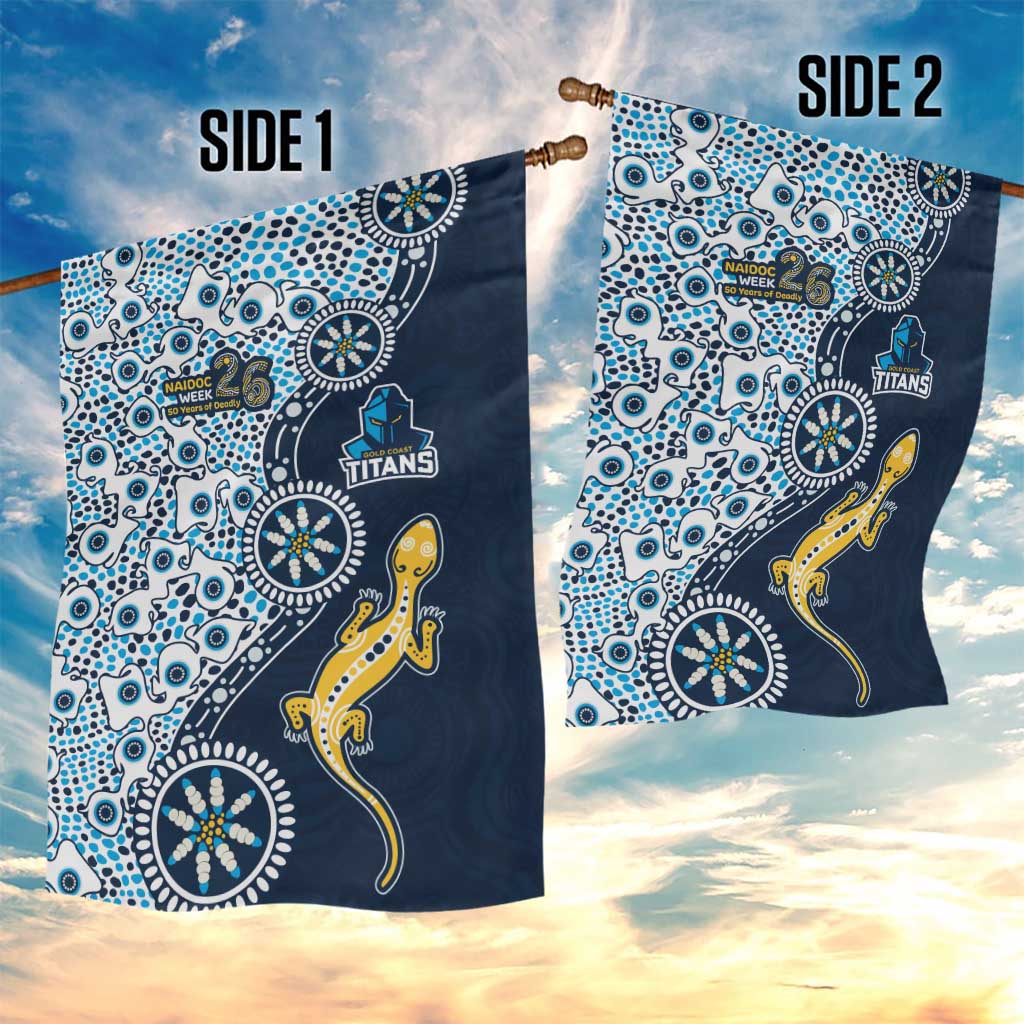 Gold Coast Titans NAIDOC Week 2026 Garden Flag Aboriginal Lizard Dot Painting - 50 Years of Deadly
