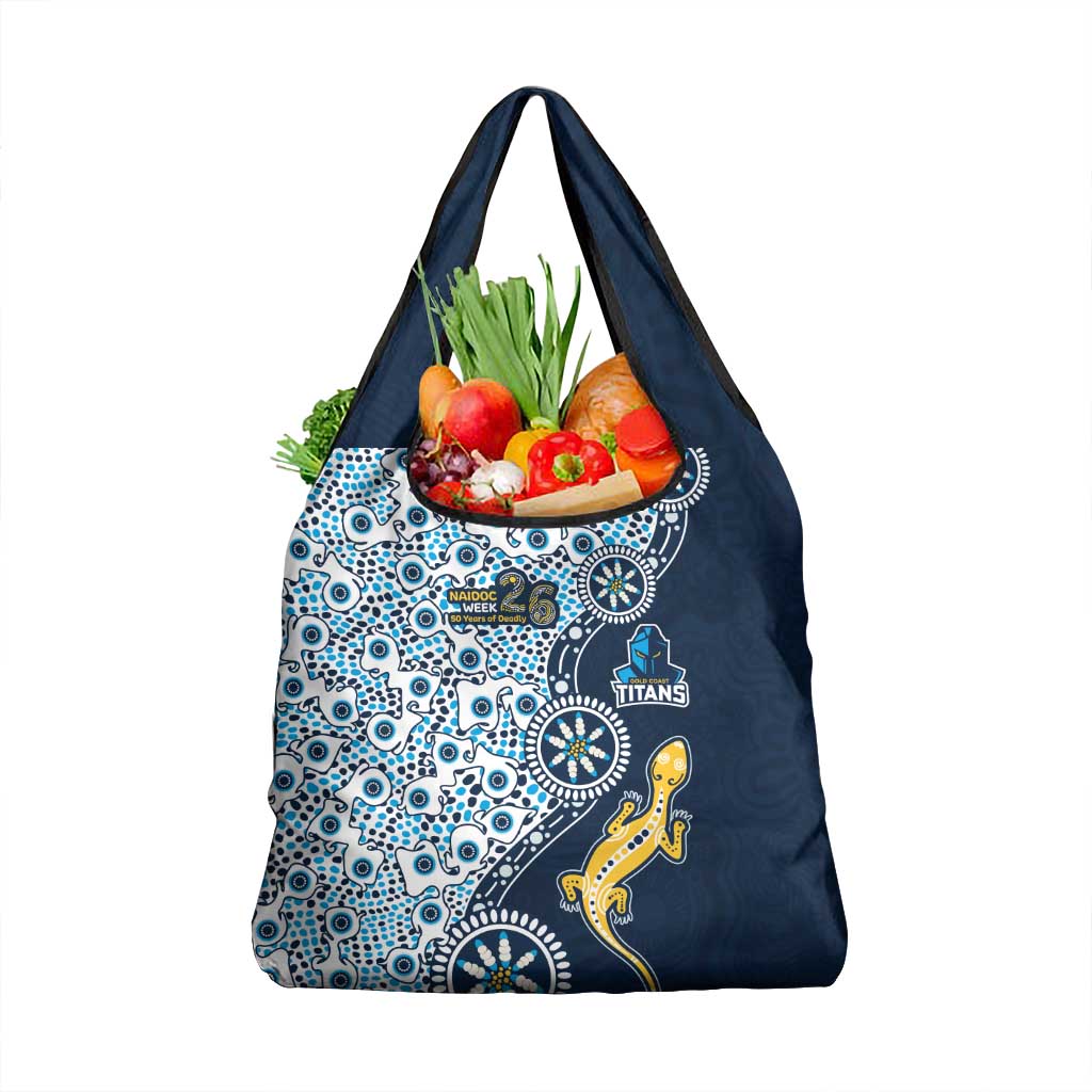 Gold Coast Titans NAIDOC Week 2026 Grocery Bag Aboriginal Lizard Dot Painting - 50 Years of Deadly