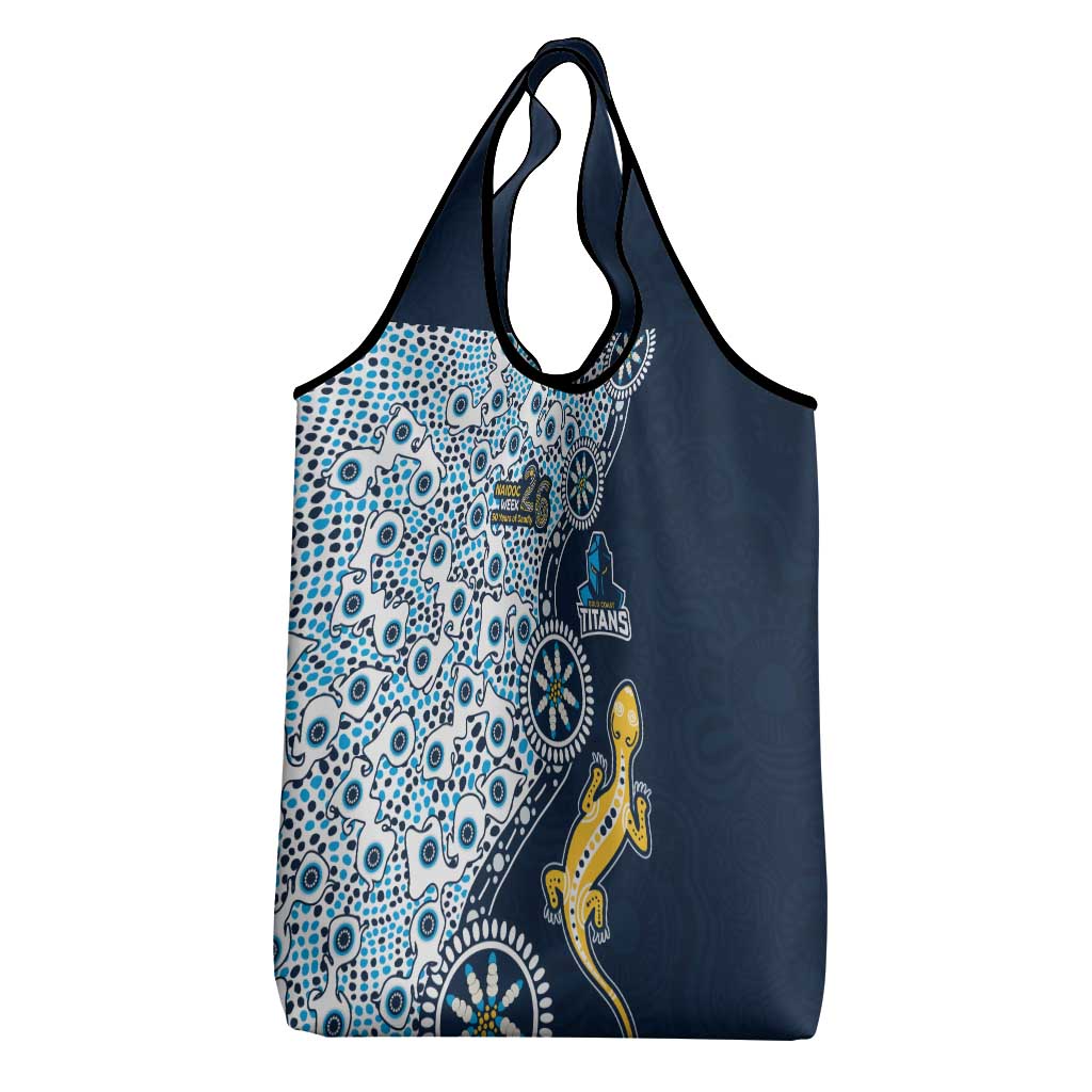 Gold Coast Titans NAIDOC Week 2026 Grocery Bag Aboriginal Lizard Dot Painting - 50 Years of Deadly