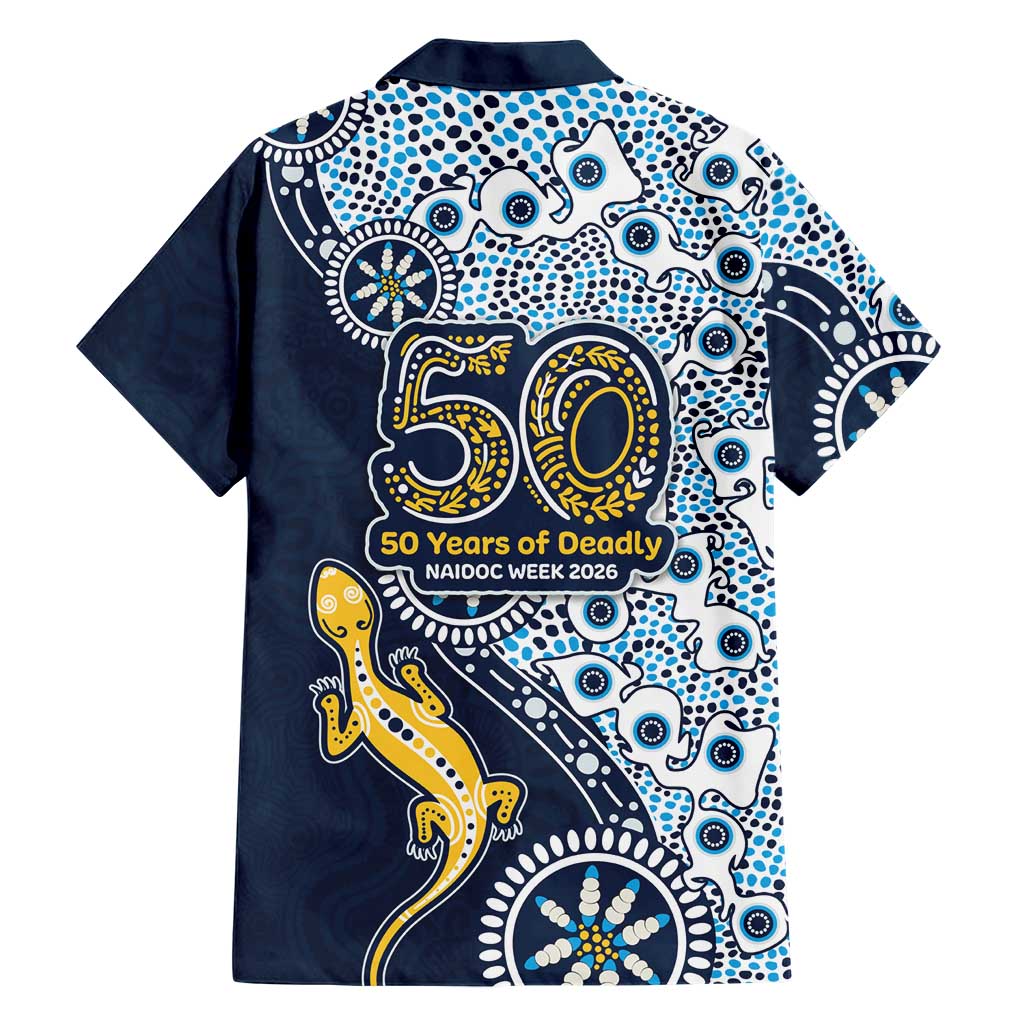Gold Coast Titans NAIDOC Week 2026 Hawaiian Shirt Aboriginal Lizard Dot Painting - 50 Years of Deadly