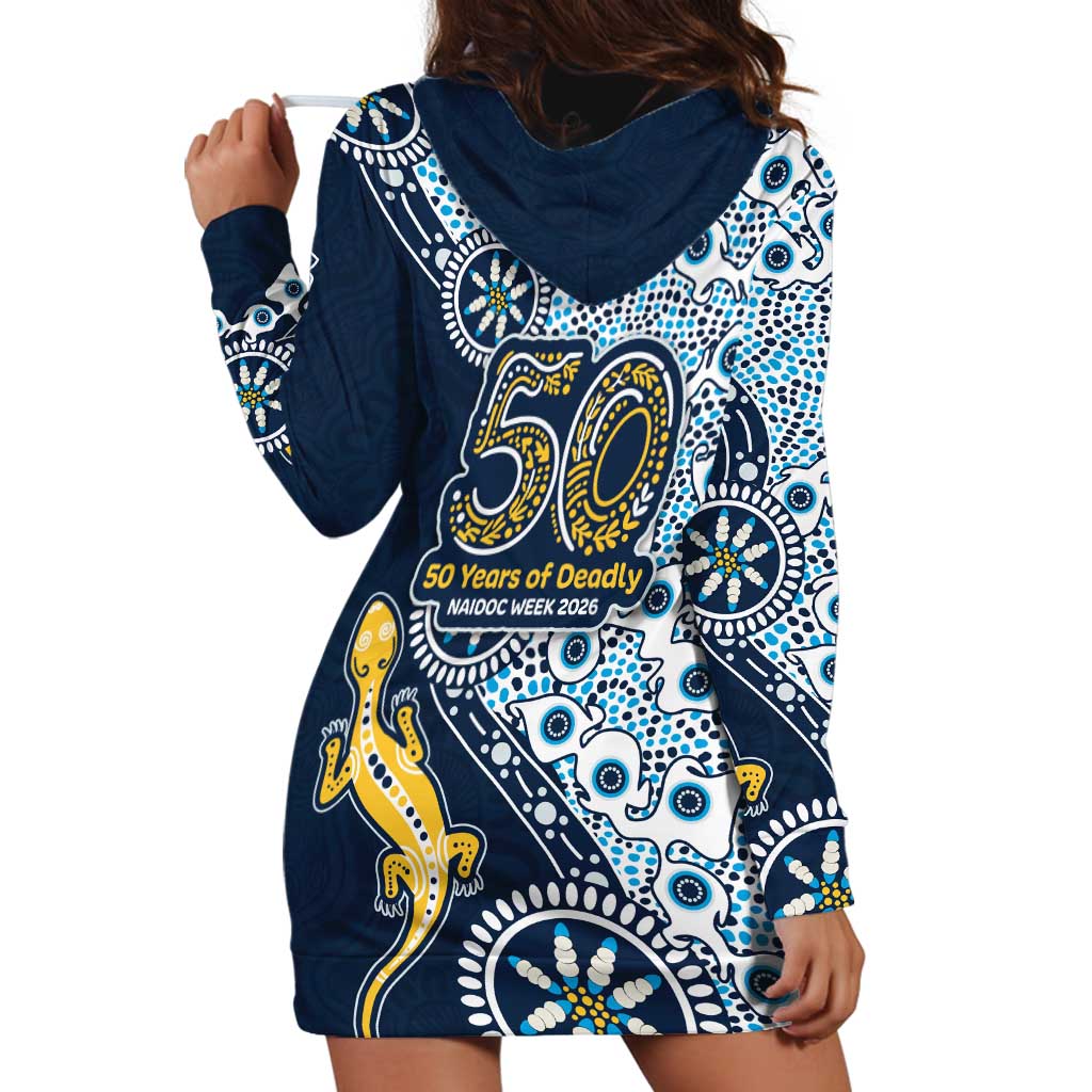 Gold Coast Titans NAIDOC Week 2026 Hoodie Dress Aboriginal Lizard Dot Painting - 50 Years of Deadly