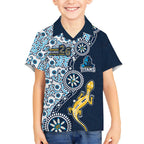 Gold Coast Titans NAIDOC Week 2026 Kid Hawaiian Shirt Aboriginal Lizard Dot Painting - 50 Years of Deadly