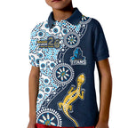 Gold Coast Titans NAIDOC Week 2026 Kid Polo Shirt Aboriginal Lizard Dot Painting - 50 Years of Deadly