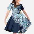 Gold Coast Titans NAIDOC Week 2026 Kid Short Sleeve Dress Aboriginal Lizard Dot Painting - 50 Years of Deadly