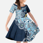 Gold Coast Titans NAIDOC Week 2026 Kid Short Sleeve Dress Aboriginal Lizard Dot Painting - 50 Years of Deadly