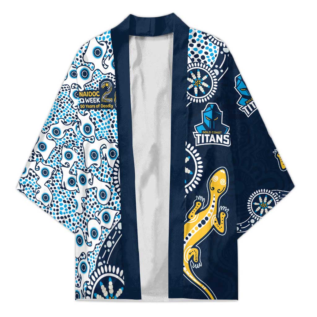 Gold Coast Titans NAIDOC Week 2026 Kimono Aboriginal Lizard Dot Painting - 50 Years of Deadly