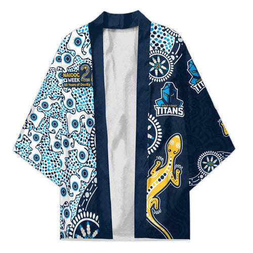 Gold Coast Titans NAIDOC Week 2026 Kimono Aboriginal Lizard Dot Painting - 50 Years of Deadly