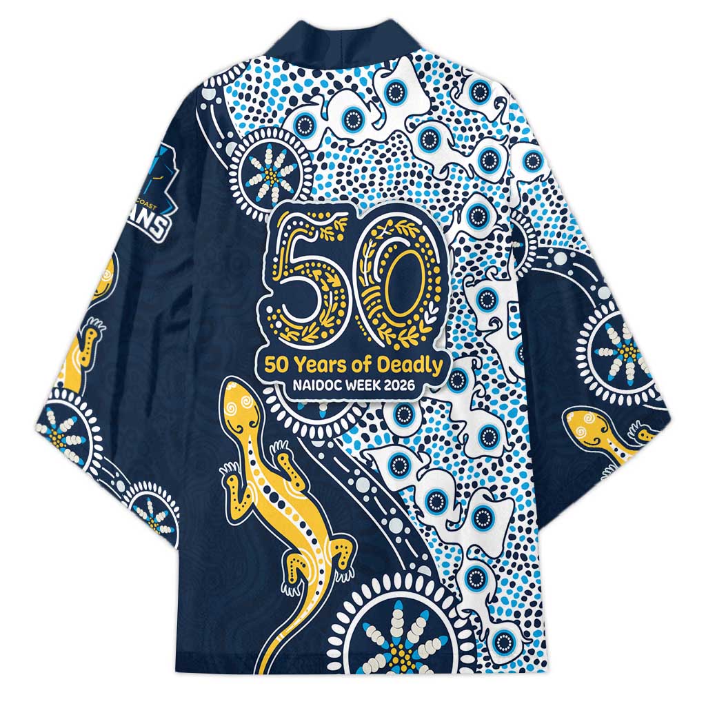 Gold Coast Titans NAIDOC Week 2026 Kimono Aboriginal Lizard Dot Painting - 50 Years of Deadly