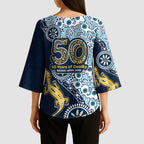 Gold Coast Titans NAIDOC Week 2026 Kimono Sleeve Blouse Aboriginal Lizard Dot Painting - 50 Years of Deadly