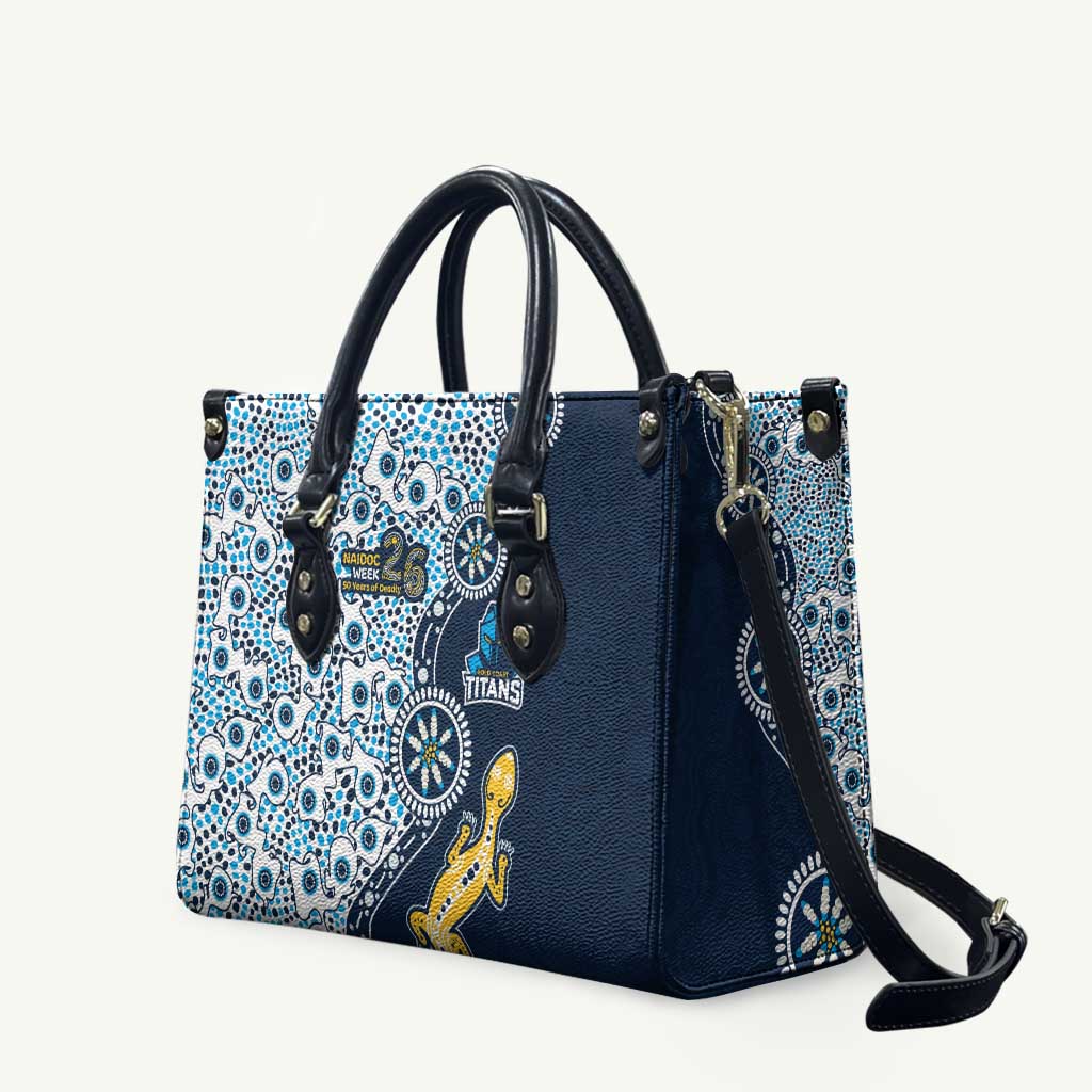 Gold Coast Titans NAIDOC Week 2026 Leather Bag Aboriginal Lizard Dot Painting - 50 Years of Deadly