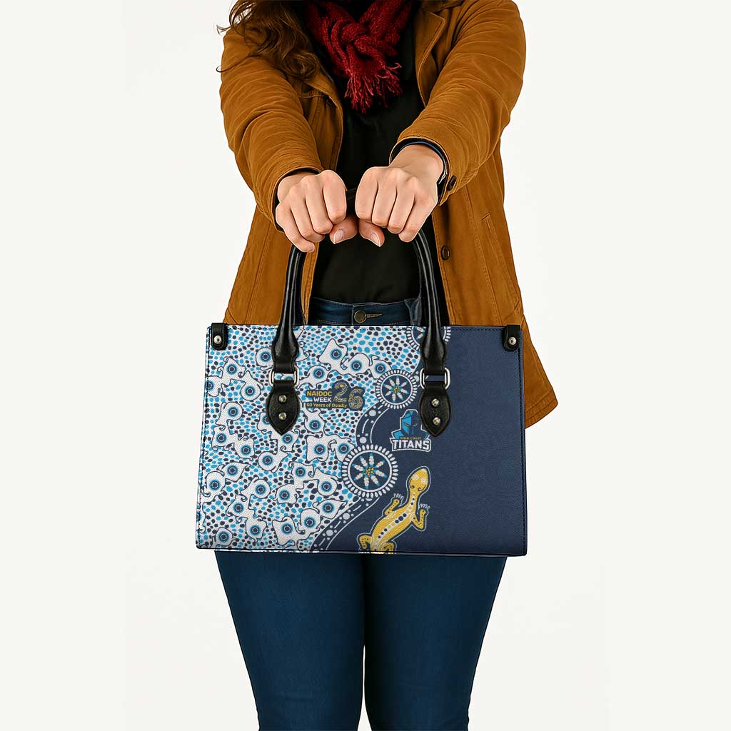 Gold Coast Titans NAIDOC Week 2026 Leather Bag Aboriginal Lizard Dot Painting - 50 Years of Deadly