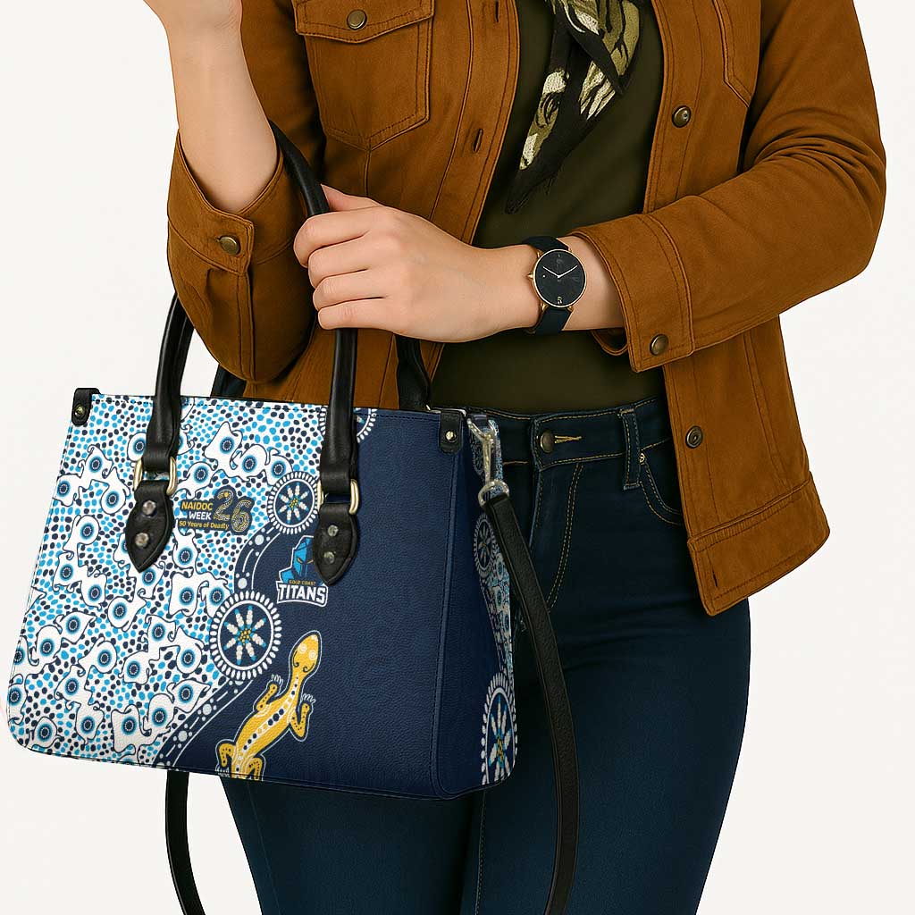 Gold Coast Titans NAIDOC Week 2026 Leather Bag Aboriginal Lizard Dot Painting - 50 Years of Deadly
