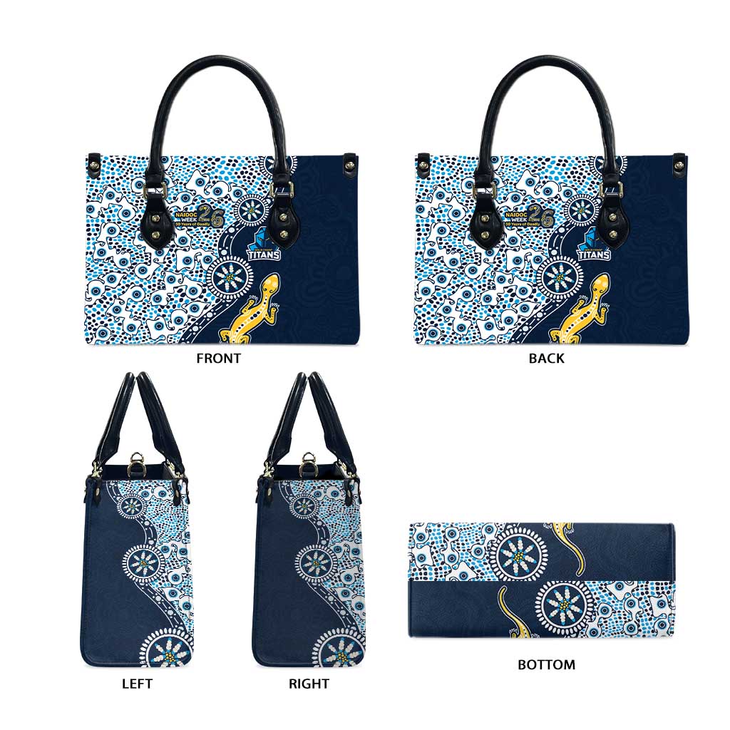 Gold Coast Titans NAIDOC Week 2026 Leather Bag Aboriginal Lizard Dot Painting - 50 Years of Deadly