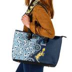 Gold Coast Titans NAIDOC Week 2026 Leather Tote Bag Aboriginal Lizard Dot Painting - 50 Years of Deadly