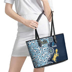 Gold Coast Titans NAIDOC Week 2026 Leather Tote Bag Aboriginal Lizard Dot Painting - 50 Years of Deadly