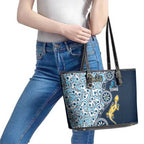 Gold Coast Titans NAIDOC Week 2026 Leather Tote Bag Aboriginal Lizard Dot Painting - 50 Years of Deadly