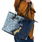 Gold Coast Titans NAIDOC Week 2026 Leather Tote Bag Aboriginal Lizard Dot Painting - 50 Years of Deadly