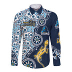 Gold Coast Titans NAIDOC Week 2026 Long Sleeve Button Shirt Aboriginal Lizard Dot Painting - 50 Years of Deadly
