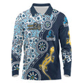 Gold Coast Titans NAIDOC Week 2026 Long Sleeve Polo Shirt Aboriginal Lizard Dot Painting - 50 Years of Deadly