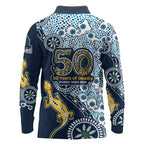 Gold Coast Titans NAIDOC Week 2026 Long Sleeve Polo Shirt Aboriginal Lizard Dot Painting - 50 Years of Deadly