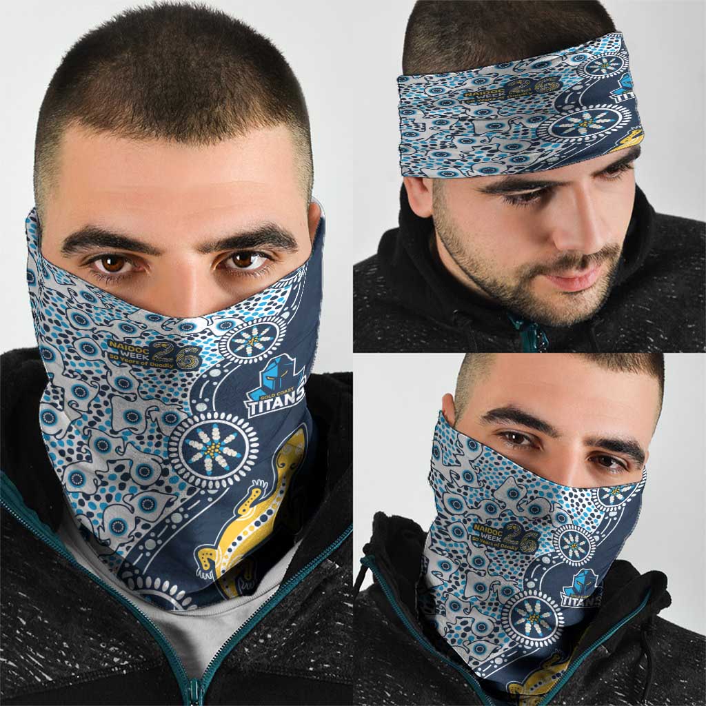 Gold Coast Titans NAIDOC Week 2026 Neck Gaiter Aboriginal Lizard Dot Painting - 50 Years of Deadly