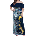 Gold Coast Titans NAIDOC Week 2026 Off Shoulder Maxi Dress Aboriginal Lizard Dot Painting - 50 Years of Deadly
