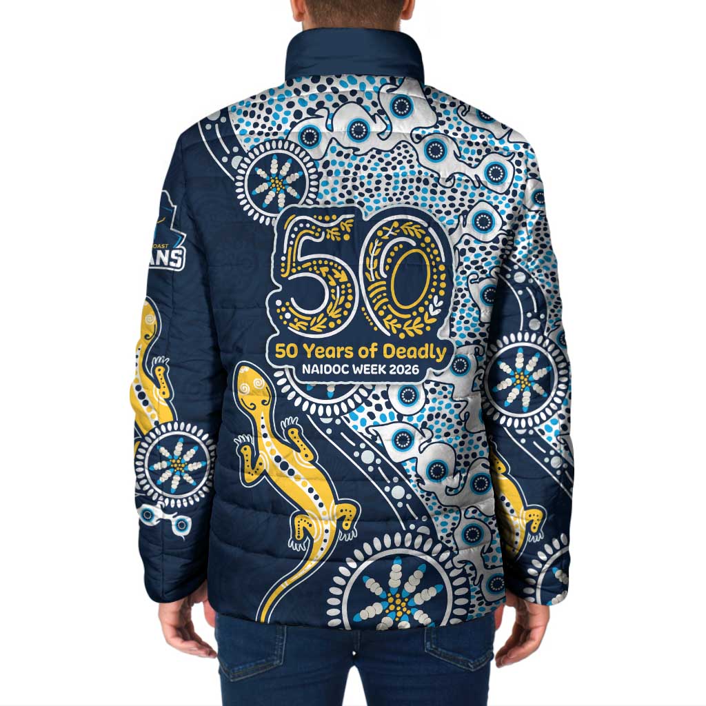 Gold Coast Titans NAIDOC Week 2026 Padded Jacket Aboriginal Lizard Dot Painting - 50 Years of Deadly