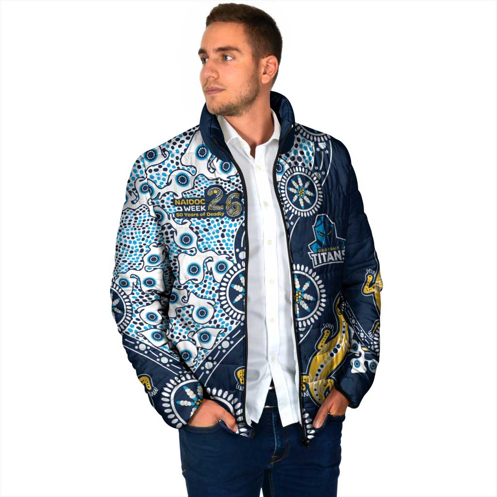 Gold Coast Titans NAIDOC Week 2026 Padded Jacket Aboriginal Lizard Dot Painting - 50 Years of Deadly
