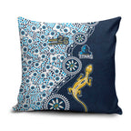 Gold Coast Titans NAIDOC Week 2026 Pillow Cover Aboriginal Lizard Dot Painting - 50 Years of Deadly