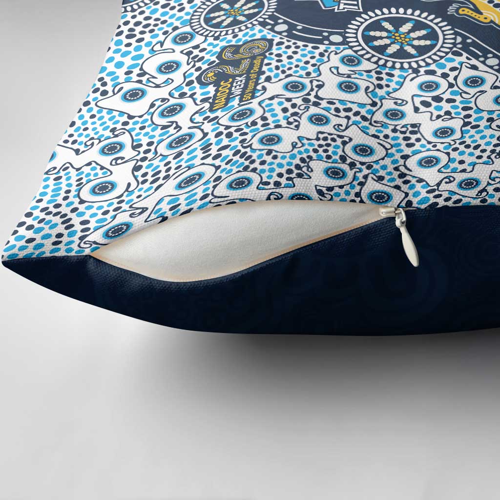 Gold Coast Titans NAIDOC Week 2026 Pillow Cover Aboriginal Lizard Dot Painting - 50 Years of Deadly