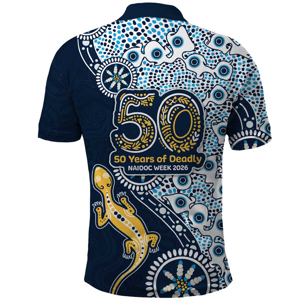 Gold Coast Titans NAIDOC Week 2026 Polo Shirt Aboriginal Lizard Dot Painting - 50 Years of Deadly