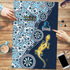 Gold Coast Titans NAIDOC Week 2026 Puzzle Aboriginal Lizard Dot Painting - 50 Years of Deadly