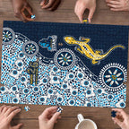 Gold Coast Titans NAIDOC Week 2026 Puzzle Aboriginal Lizard Dot Painting - 50 Years of Deadly