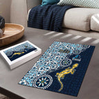 Gold Coast Titans NAIDOC Week 2026 Puzzle Aboriginal Lizard Dot Painting - 50 Years of Deadly