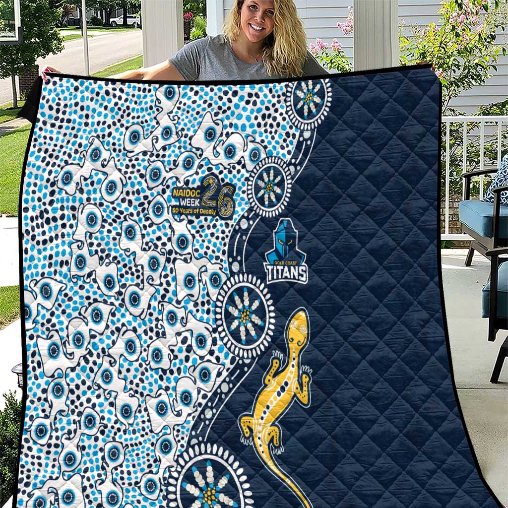 Gold Coast Titans NAIDOC Week 2026 Quilt Aboriginal Lizard Dot Painting - 50 Years of Deadly