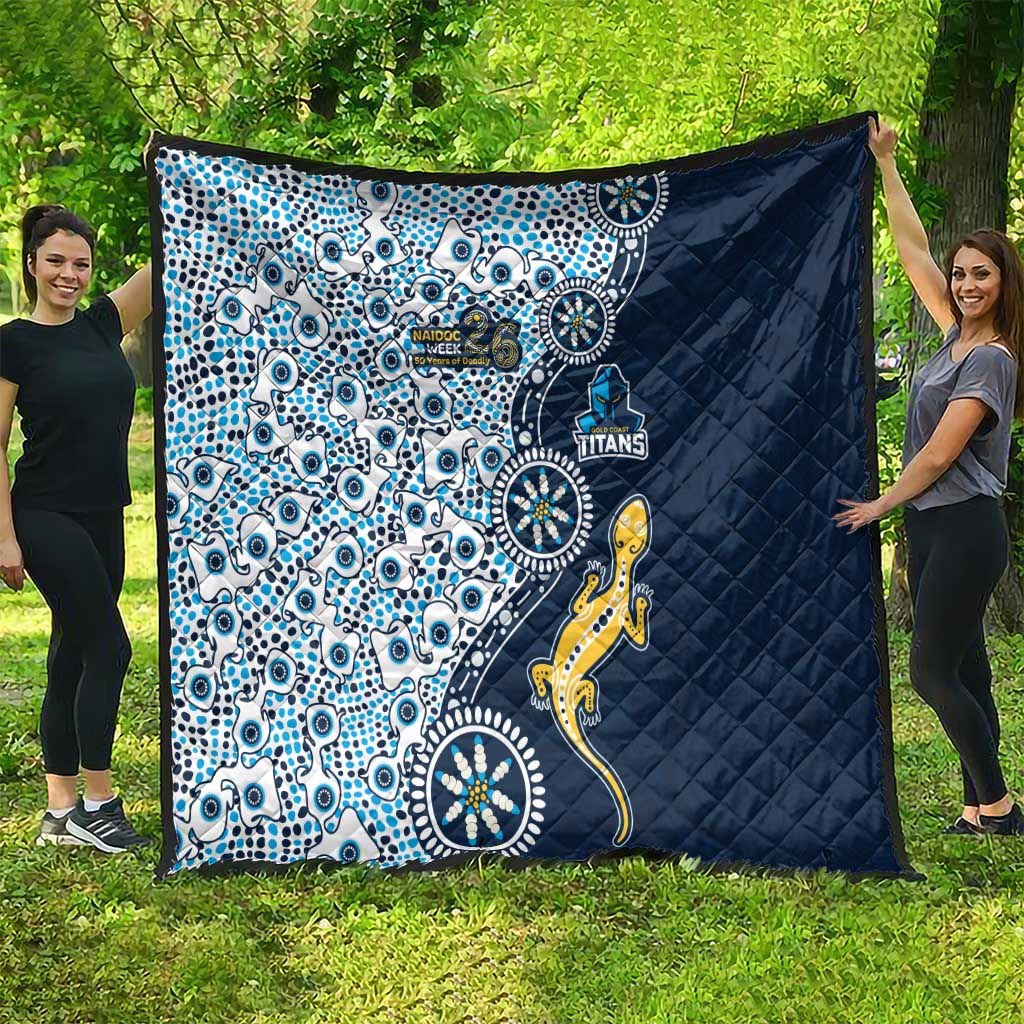 Gold Coast Titans NAIDOC Week 2026 Quilt Aboriginal Lizard Dot Painting - 50 Years of Deadly
