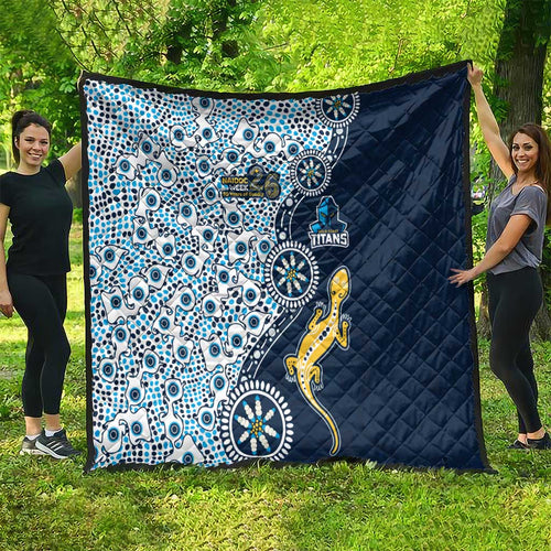 Gold Coast Titans NAIDOC Week 2026 Quilt Aboriginal Lizard Dot Painting - 50 Years of Deadly