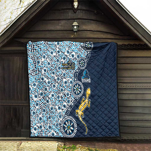Gold Coast Titans NAIDOC Week 2026 Quilt Aboriginal Lizard Dot Painting - 50 Years of Deadly