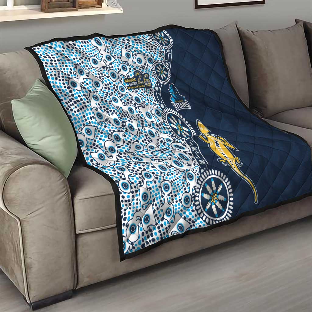Gold Coast Titans NAIDOC Week 2026 Quilt Aboriginal Lizard Dot Painting - 50 Years of Deadly