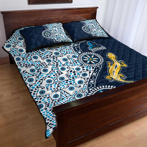 Gold Coast Titans NAIDOC Week 2026 Quilt Bed Set Aboriginal Lizard Dot Painting - 50 Years of Deadly